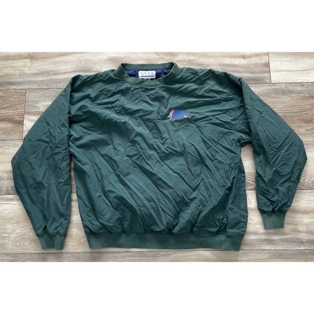 Vintage 90s NASA Kennedy Space Center Pullover XL Gear For Sports Green